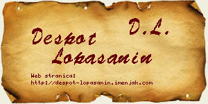 Despot Lopašanin vizit kartica